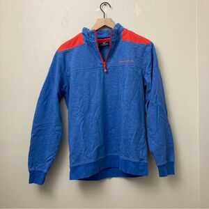 Vineyard Vines 1/4 Zip Men's Performance Blue & Red Pullover Small